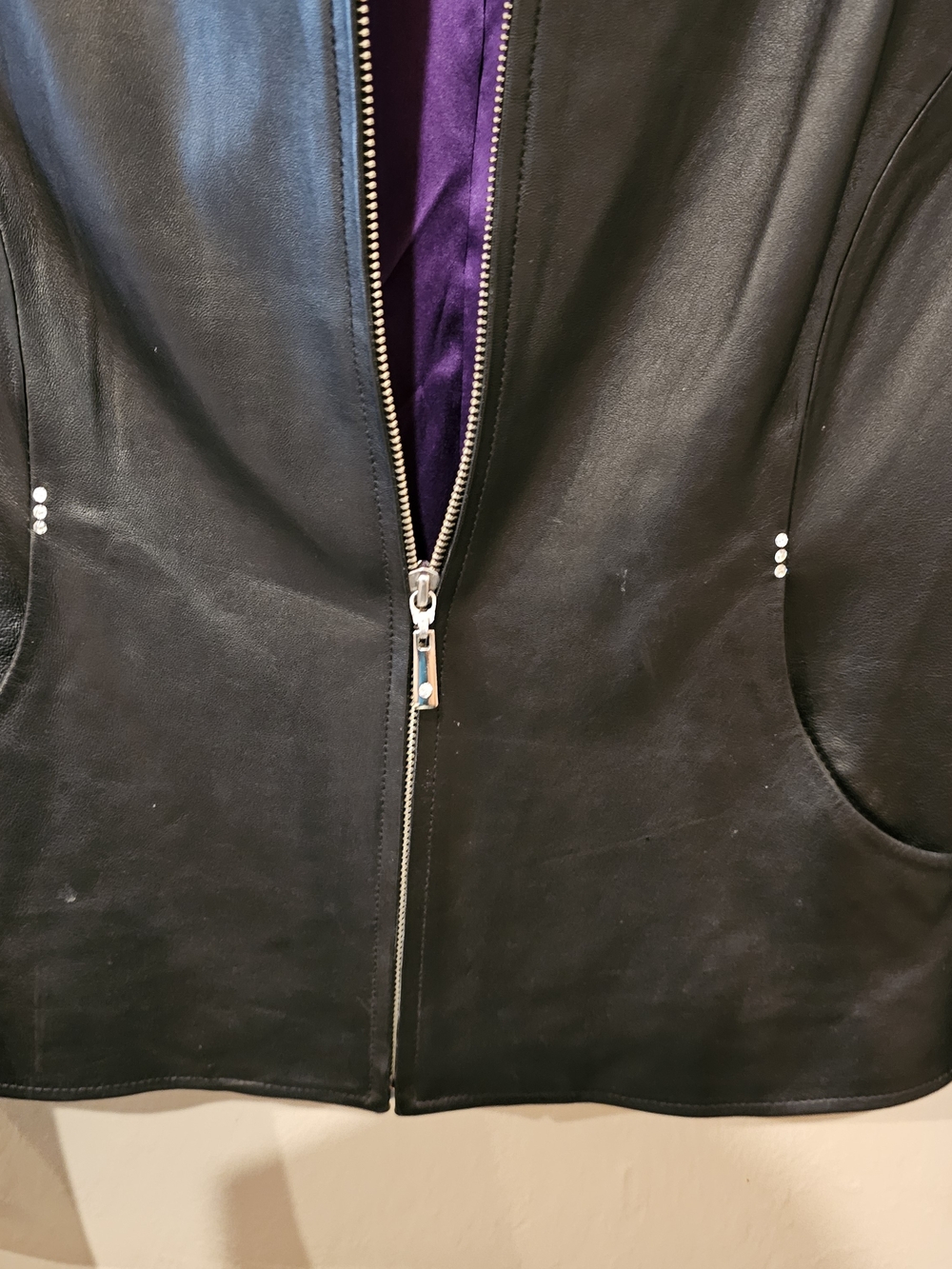 Harley-Davidson Black Leather 100% Silk Lining With Crystal Back Logo - Picture 6 of 11